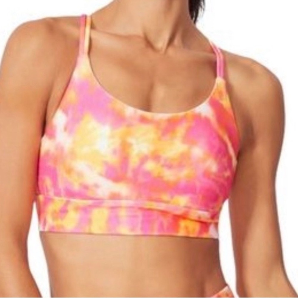 Wildfox Pink and Orange Tie-Dye Sports Bra top